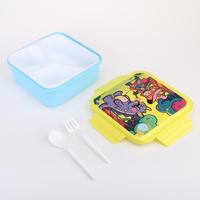 Ensemble de boîte à lunch pour enfants avec bouteille d'eau, fourchette, cuillère, 3 compartiments, en plastique PP, conteneur alimentaire scolaire