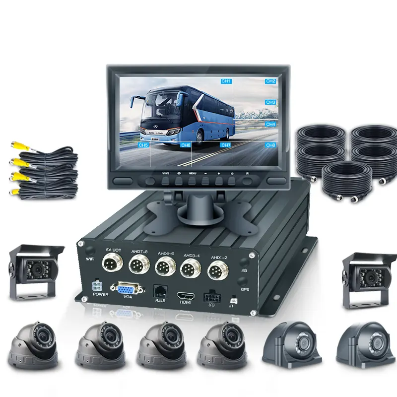 Sistema de cámara DVR para coche, 8 canales, 1080P, AHD, CCTV, MDVR, 2TB, HDD, grabación, GPS, 4G, para camión, Taxi y autobús, Kits de DVR móvil