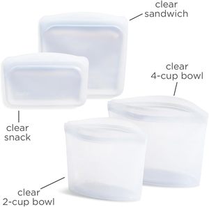 New Custom Printed Leakproof Platinum Square Food Grade Silicone <b>Storage</b> Bags Zipper Freezer Safe Reusable BPA Free Durable - Product Image 2