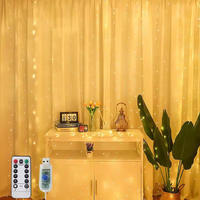 Smartaico Décoration de fête à domicile et de mariage, rideau lumineux LED de Noël 3x3M avec lumière blanche froide IP44 pour usage intérieur