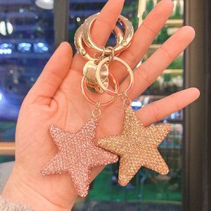 Summer Diamond Pentagram Metal <b>Key</b> <b>Chain</b> Creative Crystal Car Keychain Package Pendant Accessories Gift <b>Key</b> Ring - Product Image 3