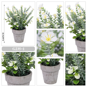 RUOPEI - Planta <span class=keywords><strong>Artificial</strong></span> de Hierba y Flores Púrpuras Mixtas, Inodora, en Maceta de PE, Lavanda, Resistente a los Rayos UV, Ecológica, para Hogar, Oficina, Mesa - Product Image 4