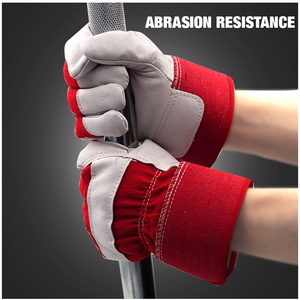 Guantes DE SEGURIDAD DE CUERO dividido de vaca Guantes de trabajo para hombres Guantes de trabajo de almacenamiento Industrial - Product Image 4
