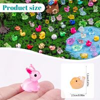 60 Breloques Animaux Miniatures en Résine Phosphorescentes Assorties (Canard, Lapin, Grenouille) pour Bijoux DIY, Décoration de Voiture et de Bureau, Accessoires en Gros
