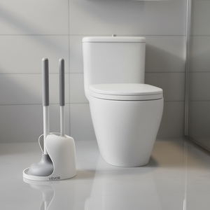 Juego de escobilla y desatascador para inodoro Vevor, herramientas de limpieza profunda para baño, minimalistas, de plástico - Product Image 2