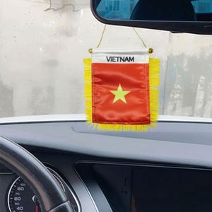 Custom VIETNAM Satin Pennant Flag Car Mini Flag <b>Banner</b> with Yellow Tassels - Product Image 2