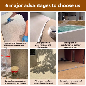 <span class=keywords><strong>Peinture</strong></span> en résine à effet pierre lavée pour sols et murs, revêtement de construction pour allées, application à la spatule de résine époxy de couleur naturelle - Product Image 5