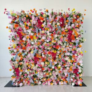 L06767 Vente en gros pas cher Prix Mariage Soie Artificielle Rouge Rose Bourgogne Rose Blanc Vert Toile de Fond Fleur Mur Pour Décoration - Product Image 5