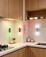Lampe murale LED magnétique sans fil avec batterie lithium intégrée, détecteur de mouvement, veilleuse, sans perçage, idéale pour les escaliers, en ABS