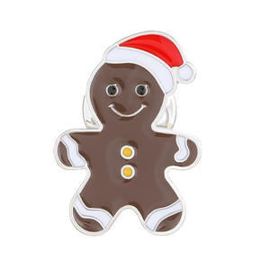 Broches de Navidad de aleación plateada con diseños de muñeco de nieve, árbol, copo de nieve y campana, de dibujos animados, bonitos, modernos y con personalidad, para fiestas infantiles - Product Image 5