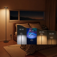 Lámpara de Pie LED RGB Compatible con Alexa, Luz Decorativa, Control por Voz Mediante Aplicación WiFi, Lámpara de Pie para Sala de Estar y Dormitorio