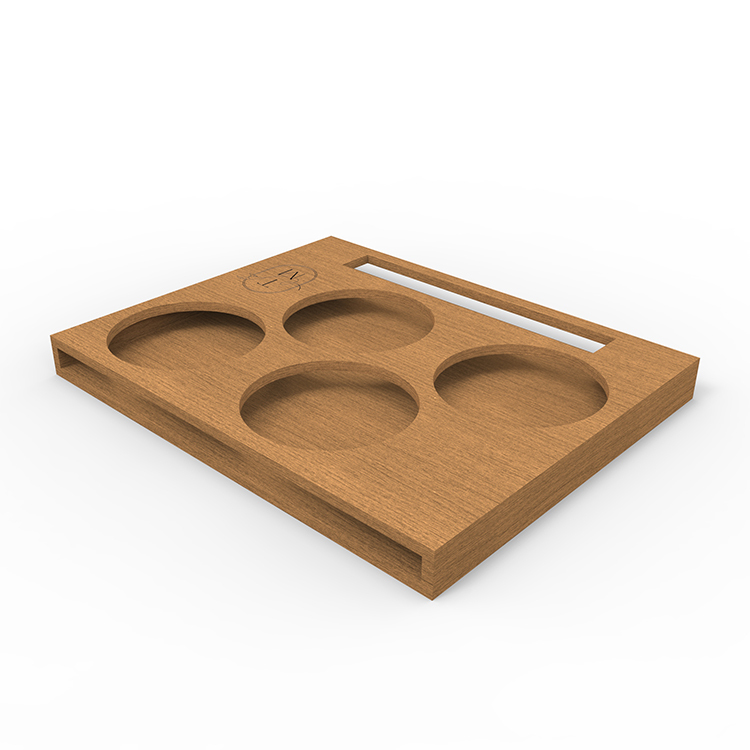 Hot Selling Customized Tea Jar Display Stand Wooden Bamboo Display Rack With Laser Engraved Logo — view 6