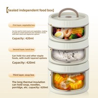 Boîte à bento japonaise à double étage en acier inoxydable 316 avec couvercle hermétique, compatible micro-ondes et dotée de fonctions de conservation