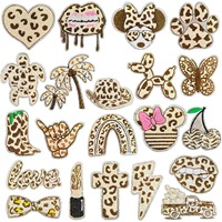 Nouveaux patchs brodés en forme de cœur à imprimé léopard, faits à la main, thermocollants, avec tissu en feutre non tissé pour chapeaux et accessoires vestimentaires