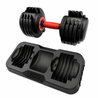Ensemble d'haltères à réglage rapide 25 lb, plaques en acier, poignée TPE, 10 niveaux de réglage par cadran pour la maison, la salle de sport, fournisseur OEM de fitness en gros