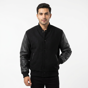 Varsity Letterman Jacket High Quality Genuine Leather <b>Top</b> Quality Wool BodyBaseball Jacket - Product Image 1