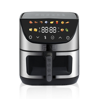 Friteuse à air RAF 8L 1700W avec fenêtre, commandes tactiles intelligentes et menus prédéfinis pour ailes de poulet, frites, cuisine familiale