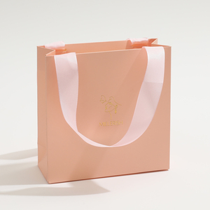 Custom Logo Ribbon Handle Luxury <b>Jewelry</b> Cosmetic Gift Clothing Shopping <b>Packaging</b> Paper Bag - Product Image 3