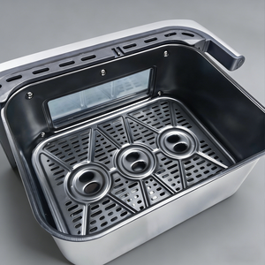Friteuse à air carrée moderne en acier inoxydable avec écran tactile pour usage domestique, capacité de 8,1 à 10,0 L, grande surface de cuisson pour la famille - Product Image 4