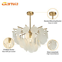 Nouveau produit : Lustre de plafond en verre dépoli de style rétro français, lampe suspendue ronde nordique pour villa, salon, hôtel