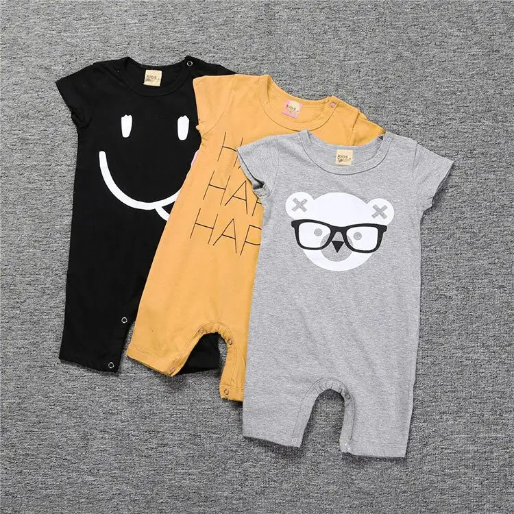गर्म बिक्री उच्च गुणवत्ता वाले बेबी ग्रीष्मकालीन कपड़े सूती नवजात शिशु के कपड़े छोटी आस्तीन वाले बच्चों के कपड़े बेबी रोम्पर कपड़े