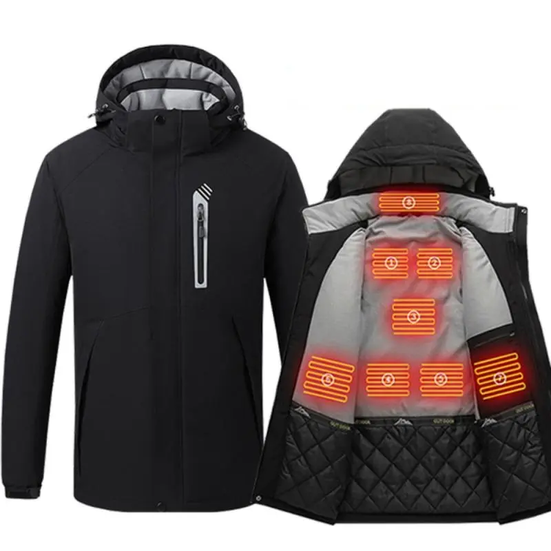 Custom winter jacket mans softshell jacket clothes battery usb long mens heated jacket with battery pack
