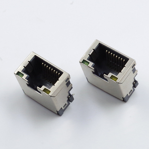 Connettore Ethernet Schermato LED JISJACK 8P8C 8 Pin Nero <span class=keywords><strong>SMT</strong></span> <span class=keywords><strong>RJ45</strong></span> Maschio-Femmina 1.5A 125V all'Ingrosso - Product Image 2