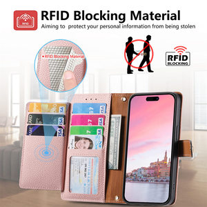 Funda de Lujo Tipo Cartera de Cuero PU con Tapa para iPhone 17 16 15 <span class=keywords><strong>Pro</strong></span> Max <span class=keywords><strong>Samsung</strong></span> S25 A36 S24 A56, con Ranuras para Tarjetas y Diseño de Libro - Product Image 3