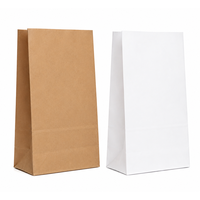 Sacs en papier SOS personnalisés à fond plat en papier kraft de qualité alimentaire pour boulangerie, épicerie, vente au détail, plats à emporter et emballage alimentaire