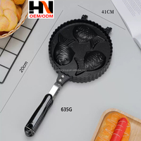 Poêle à Taiyaki 2, 3 ou 4 poissons, antiadhésive, pour gaufres, mini-œufs et crêpes, ensemble de cuisson