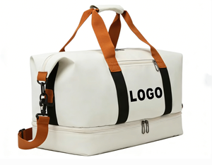 Custom Logo Women Canvas Gym Fitness Duffel <b>Bag</b> Travel Tote Shoes Compartment Weekender Overnight Tote Large Capacity Travel <b>Bag</b> - Product Image 2