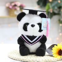 Vente en gros de logo et de taille de nom personnalisés, joli ours en peluche doux pour l'obtention du diplôme scolaire Panda