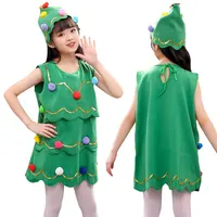 Vestido de árbol de Navidad de lujo para niñas, elfo verde, ropa de rendimiento para guardería, disfraz de Navidad, venta al por mayor