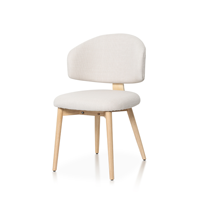 Chaise de salle à manger empilable ergonomique moderne en bois massif, avec siège rembourré et design confortable, mobilier de maison en promotion