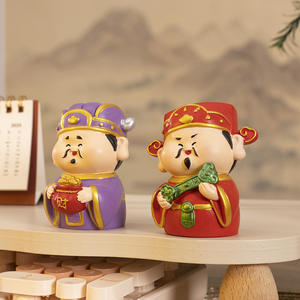 Adorno de resina de los cinco dioses de la riqueza, escultura redonda, decoración artística para el hogar y la oficina, regalo para el Festival de Primavera - Product Image 5