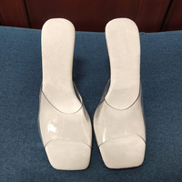 Zapatillas Sexys de Tacón de Aguja de 12 cm con Punta Abierta Transparente para Novia, Bailarina Exótica, Discoteca, Escenario, Mujer Elegante, Fiesta, Modelo, Espectáculo