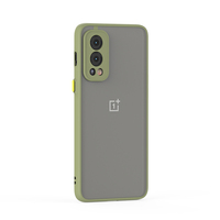 OnePlus — coque anti-fumée pour OnePlus 7T Pro, étui protecteur mat transparent avec bouton de couleur, résistant aux chocs en tpu pc