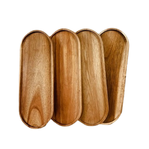 ถาดไม้ใส่อาหารทรงรีลายมะม่วงทำด้วยมือถาดเก็บเครื่องประดับ - Product Image 4