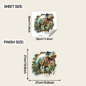 Pegatina de <span class=keywords><strong>Pared</strong></span> de Dinosaurio que Rompe Paredes, Paisaje Forestal, Autoadhesiva, Pegatinas de <span class=keywords><strong>Pared</strong></span> <span class=keywords><strong>3D</strong></span> <span class=keywords><strong>para</strong></span> Habitación de Niños, Baño - Product Image 5