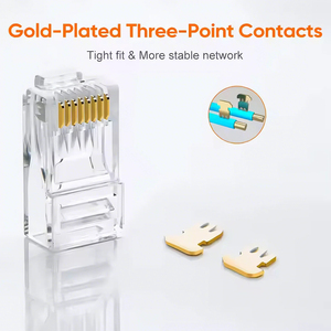 Giá cả cạnh tranh số lượng lớn rg45 RJ45 nối RJ 45 CAT7 <span class=keywords><strong>Cat</strong></span> <span class=keywords><strong>6</strong></span> không thấm nước vượt qua thông qua Ethernet RJ45 nối Cat6 - Product Image 2