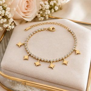 Wholesale Latest Fashion Christian Starry Sky Italian Charms Zircon Platinum Plated Unisex Bracelet Set Third Party Certified - Product Image 1