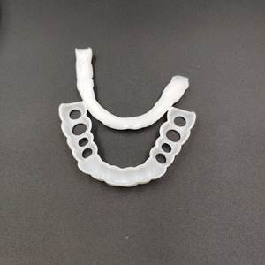 2 paia di dentiere denti cosmetici denti artificiali riutilizzabili sorriso temporaneo superiore e sotto impiallacciatura di denti finti - Product Image 5