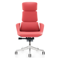 Fauteuil de Bureau de Luxe en Cuir Véritable de Direction avec Support Lombaire Séparé pour Manager