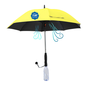 Parapluie Avec Ventilateur USB-C Intégré - Protection Solaire, Brumisation - 106 Cm, Pliable Automatique