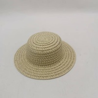 Produit transfrontalier très demandé : Chapeau pour chien de style, en herbe naturelle rayée et imprimée en sérigraphie, jouet poupée bébé tissé à la main pour animaux de compagnie