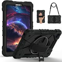 Étui robuste antichute pour Lenovo Tab One 8.7 K9 TB305FU 2025 avec support rotatif à 360°, dragonne et bandoulière, bicolore, adapté aux enfants