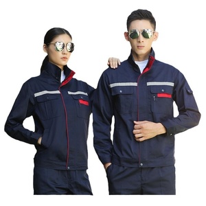 Veste <span class=keywords><strong>de</strong></span> <span class=keywords><strong>travail</strong></span> en coton à manches longues pour <span class=keywords><strong>homme</strong></span>, fermeture éclair, uniforme d'usine, résistante à l'usure et aux taches, personnalisable, printemps-automne - Product Image 1
