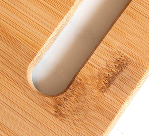 Ensemble de 3 planches à découper en bambou naturel IDEAL BAMBOO Bamboo OEM, 1 cm d'épaisseur, faciles à nettoyer, avec poignées - Product Image 4