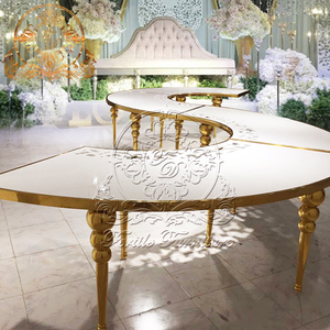 Wedding Event Hotel Used Stainless Steel <strong>Semi</strong> <strong>Circle</strong> S Shape Serpentine Dining <strong>Table</strong> - Product Image 2