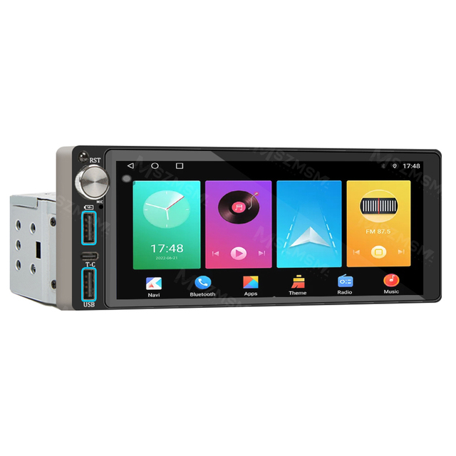 6.86'' Car Radio MP5 1Din CarPlay Android Auto Multimedia Player BT MirrorLink Touch Screen FM Receiver Dual USB Interface